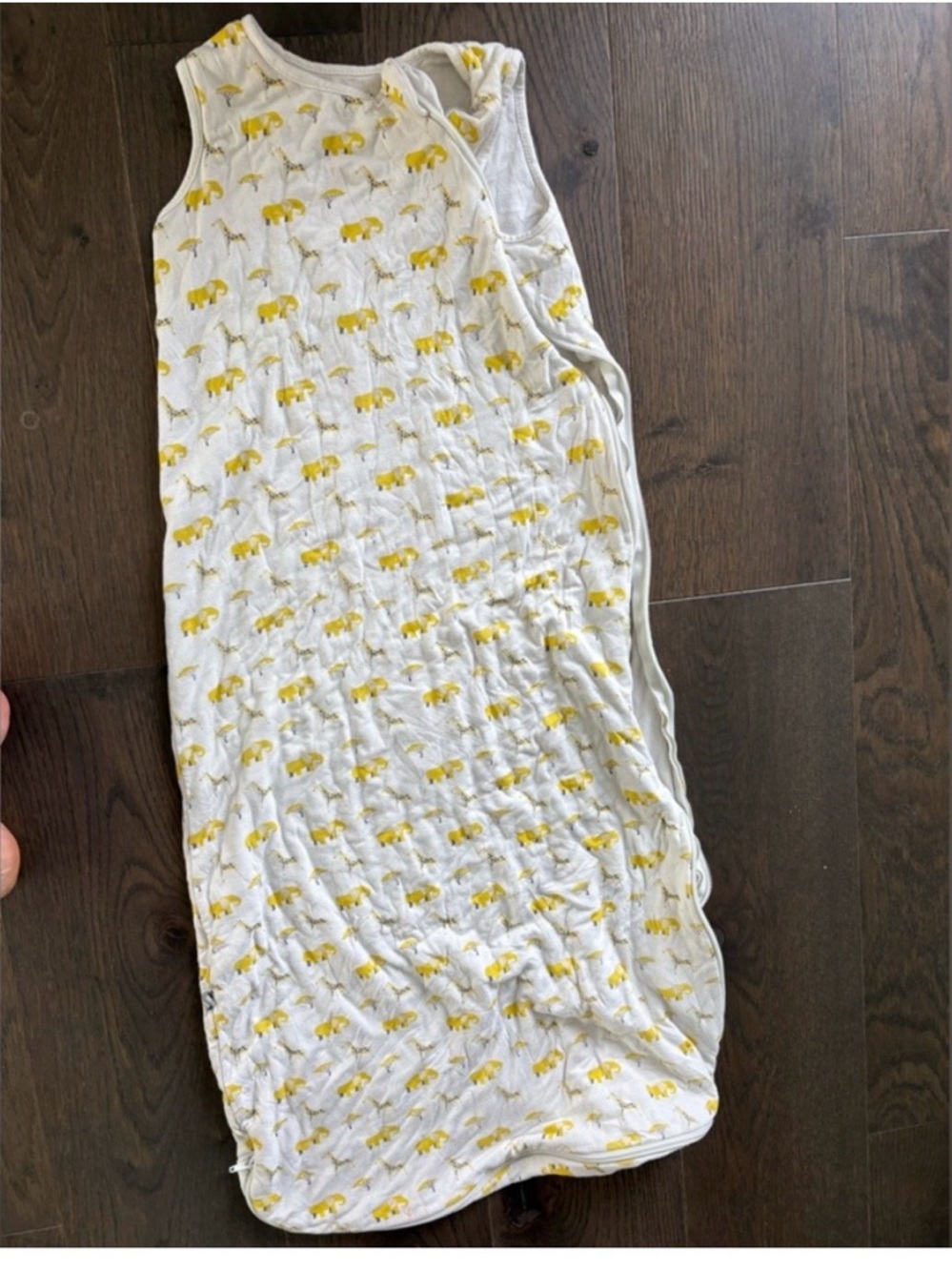 Baby Sleep Sack with Yellow Elephant Print